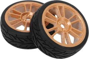 Alomejor 2Pcs High Performance RC Car Tires and Rims Set for Racing 1/16 S16 EX16