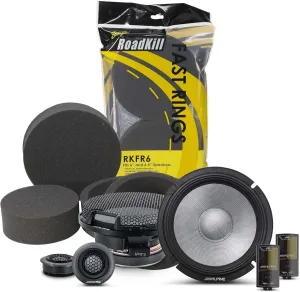 Alpine R2-S65C, R Series 6.5" 2-Way Hi-Res Speakers  Foam Baffle Kit Bundle