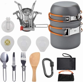 Aluminum pan Set, Camping Hiking Cookware Set Outdoor Portable Picnic Cookware Kit Alumina Pot Set Travel Cooking Accessory