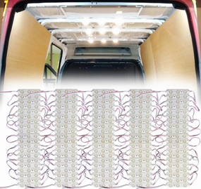 Ampper 12V 300 LEDs Interior Van Lights, LED Ceiling Lights for Van RV Boats Caravans Trailers and More (100 Modules, White)