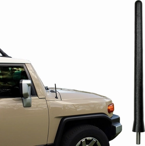 AntennaMastsRus - Short Rubber Antenna fits Toyota FJ Cruiser (2007-2015) - USA Stainless Steel Threading - The Original 6 3/4 Inch Accessories - Car Wash Proof - Internal Copper Coil