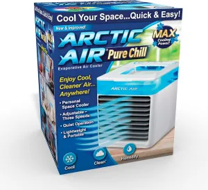 Arctic Air Pure Chill Evaporative Air Cooler By Ontel - Powerful 3-Speed Personal Space Cooler, Quiet, Lightweight And Portable For Bedroom, Office, Living Room & More