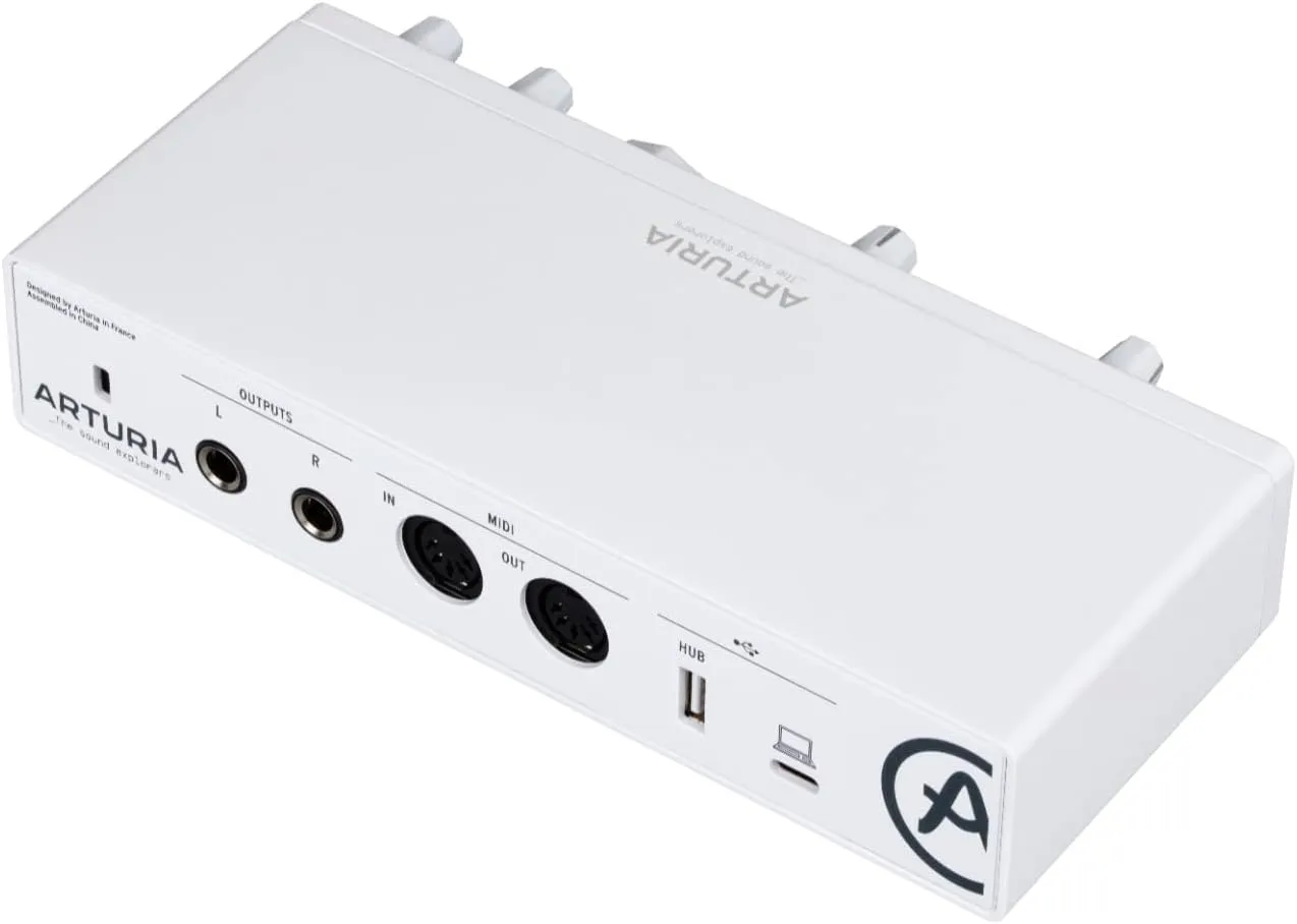 Arturia - MiniFuse 2 - Compact USB Audio & MIDI Interface with Creative Software for Recording, Production, Podcasting, Guitar - White