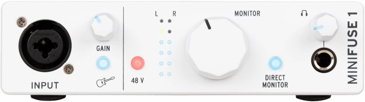 Arturia MiniFuse 1 - Compact USB Audio Interface with Creative Software for Recording, Production, Podcasting, Guitar - White