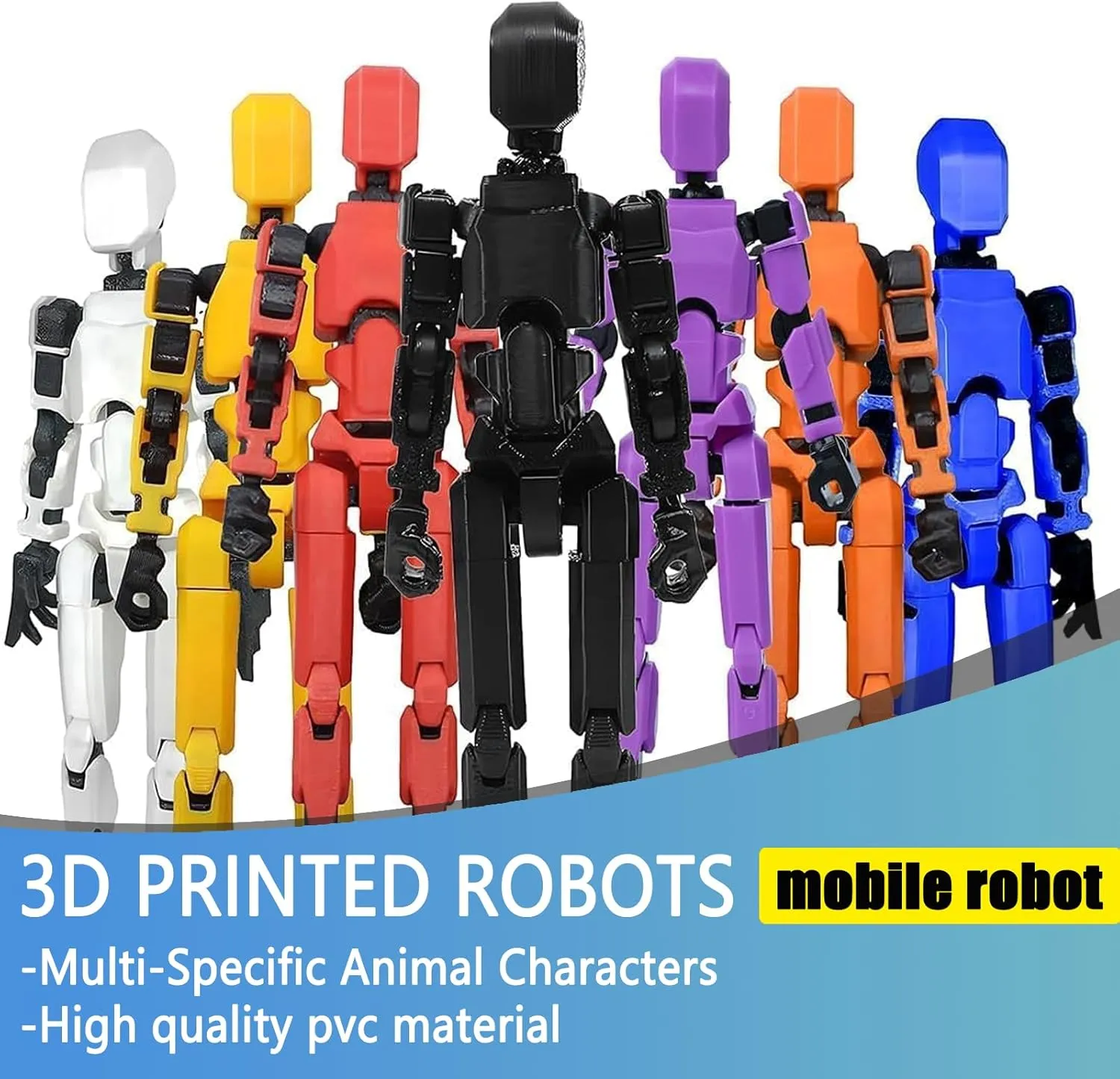 Assembly Completed- Upgrade 3D Printed Multi-Jointed Action Figures,Titan 13 Action Figure,Nova 13 Action Figure,Dummy Robot 13 Action Figures Set,Multiple Accessories, Desk Decoration (9pcs)