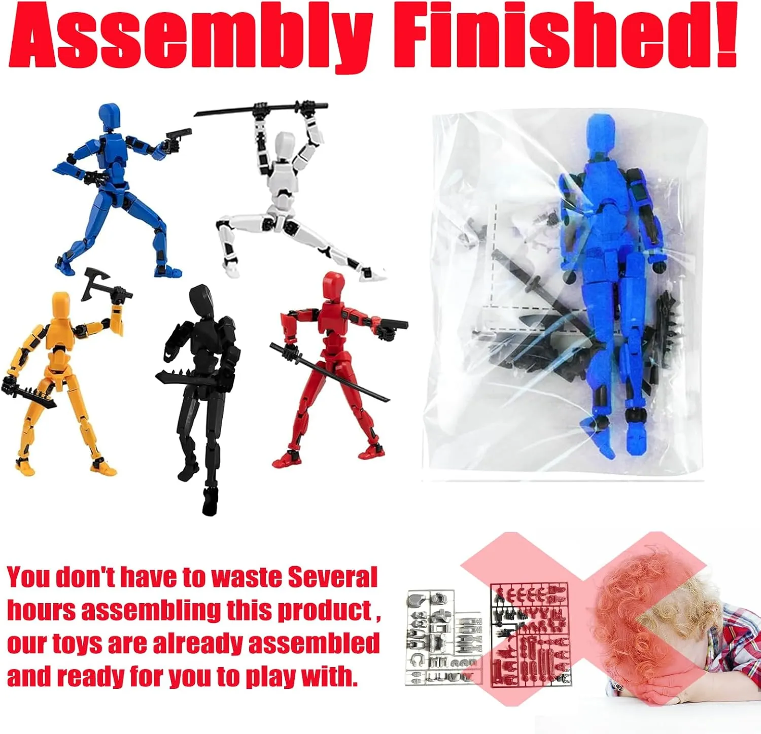 Assembly Completed- Upgrade 3D Printed Multi-Jointed Action Figures,Titan 13 Action Figure,Nova 13 Action Figure,Dummy Robot 13 Action Figures Set,Multiple Accessories, Desk Decoration (9pcs)