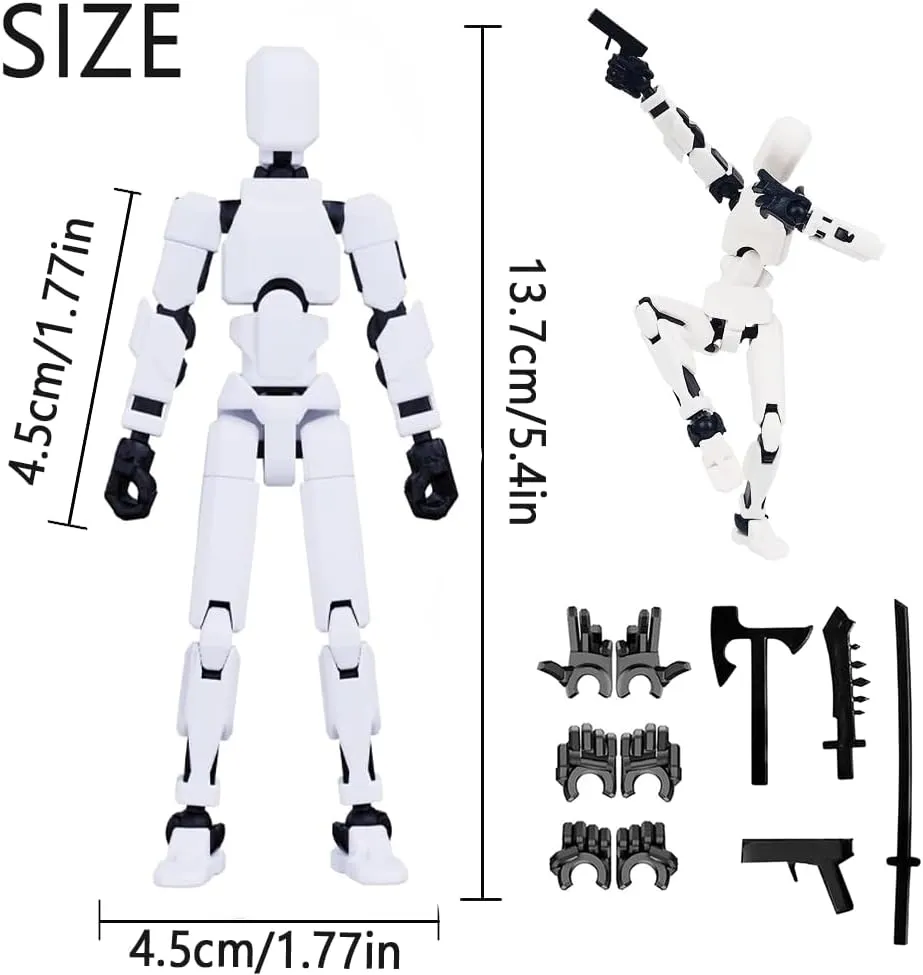 Assembly Completed- Upgrade 3D Printed Multi-Jointed Action Figures,Titan 13 Action Figure,Nova 13 Action Figure,Dummy Robot 13 Action Figures Set,Multiple Accessories, Desk Decoration (9pcs)