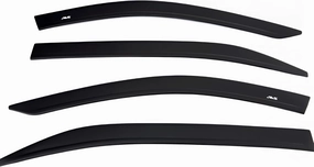 Auto Ventshade [AVS] Low Profile Rain Guards for 2016-2023 Toyota Tacoma, Double Cab | Window Vent Visors, 4 pcs. - Matte Black | 1774036