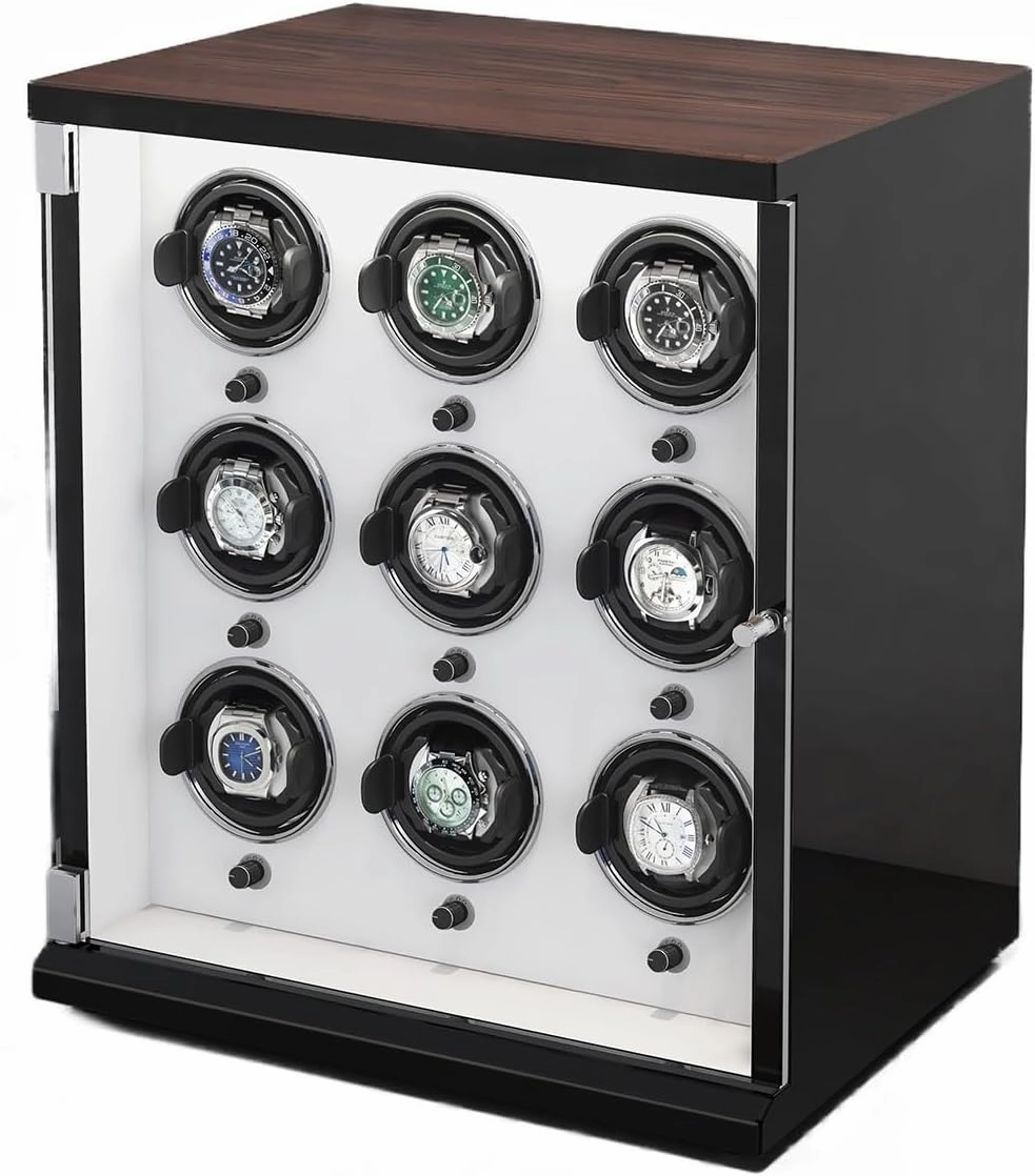 Automatic Watch Winder Box for 1/2/4/6/9/12/16 Watches 5 Rotation Modes for Men's and Women's Watches Storage Display Box
