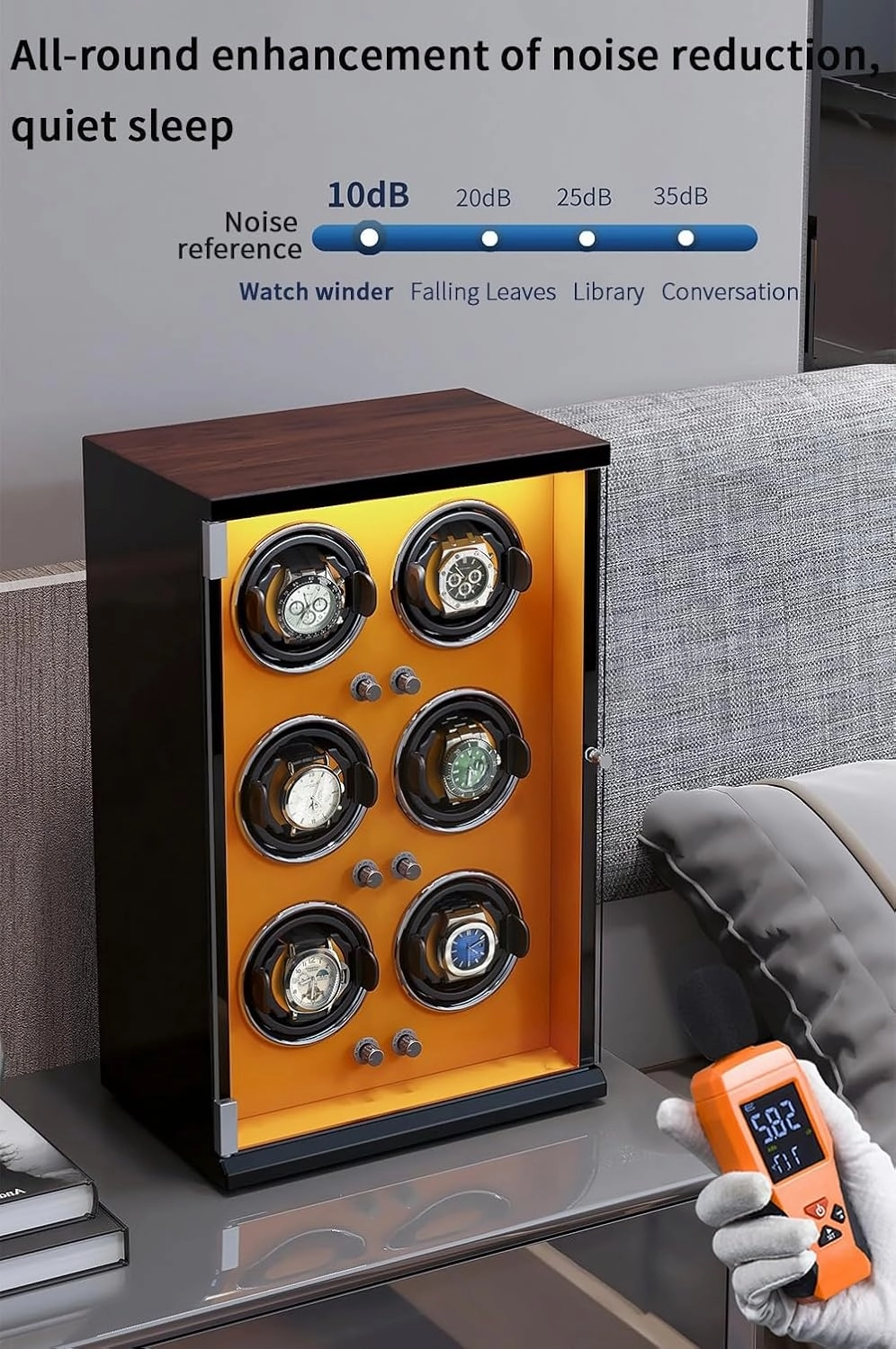 Automatic Watch Winder Box for 1/2/4/6/9/12/16 Watches 5 Rotation Modes for Men's and Women's Watches Storage Display Box