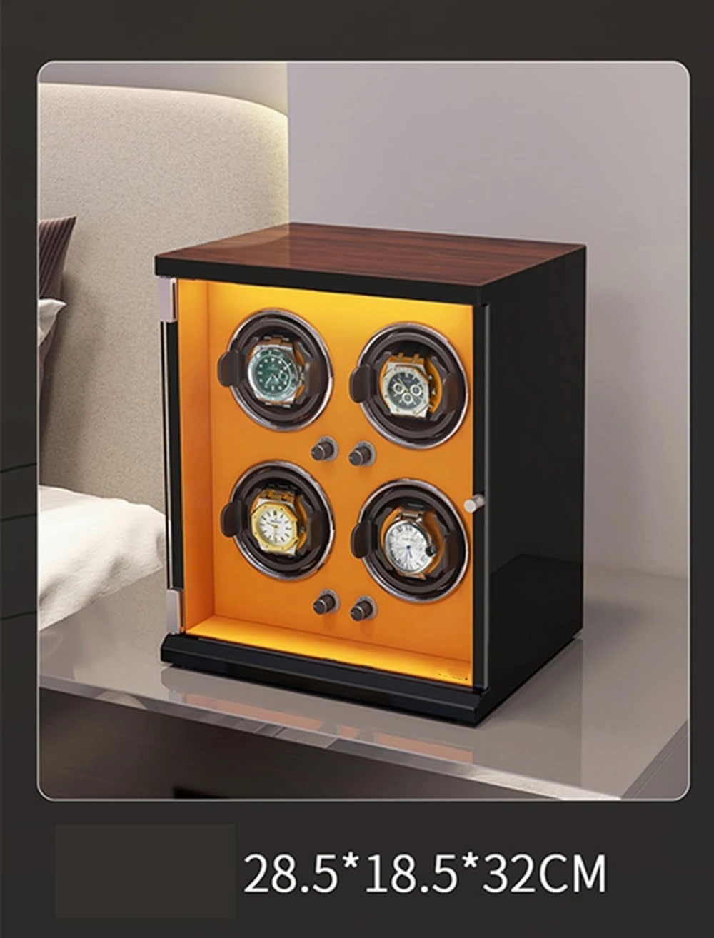 Automatic Watch Winder Box for 1/2/4/6/9/12/16 Watches 5 Rotation Modes for Men's and Women's Watches Storage Display Box