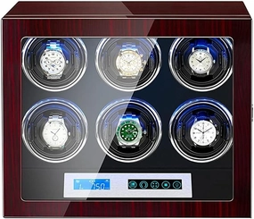 Automatic Watch Winder With Ultra Quiet Motor LED Backlight LCD display Touch Display 5 Rotation Mode Setting Winding Jewelry Box