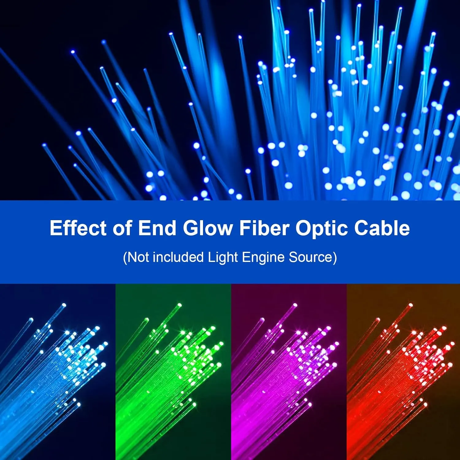 AZIMOM PMMA Plastic 450pcs*0.03in*9.8ft Fiber Optic Cable Strands 0.75mm 3Meter Length End Glow Roll Fiber String for Star Sky Roof Ceiling Decoration All Kind LED Light Engine Driver