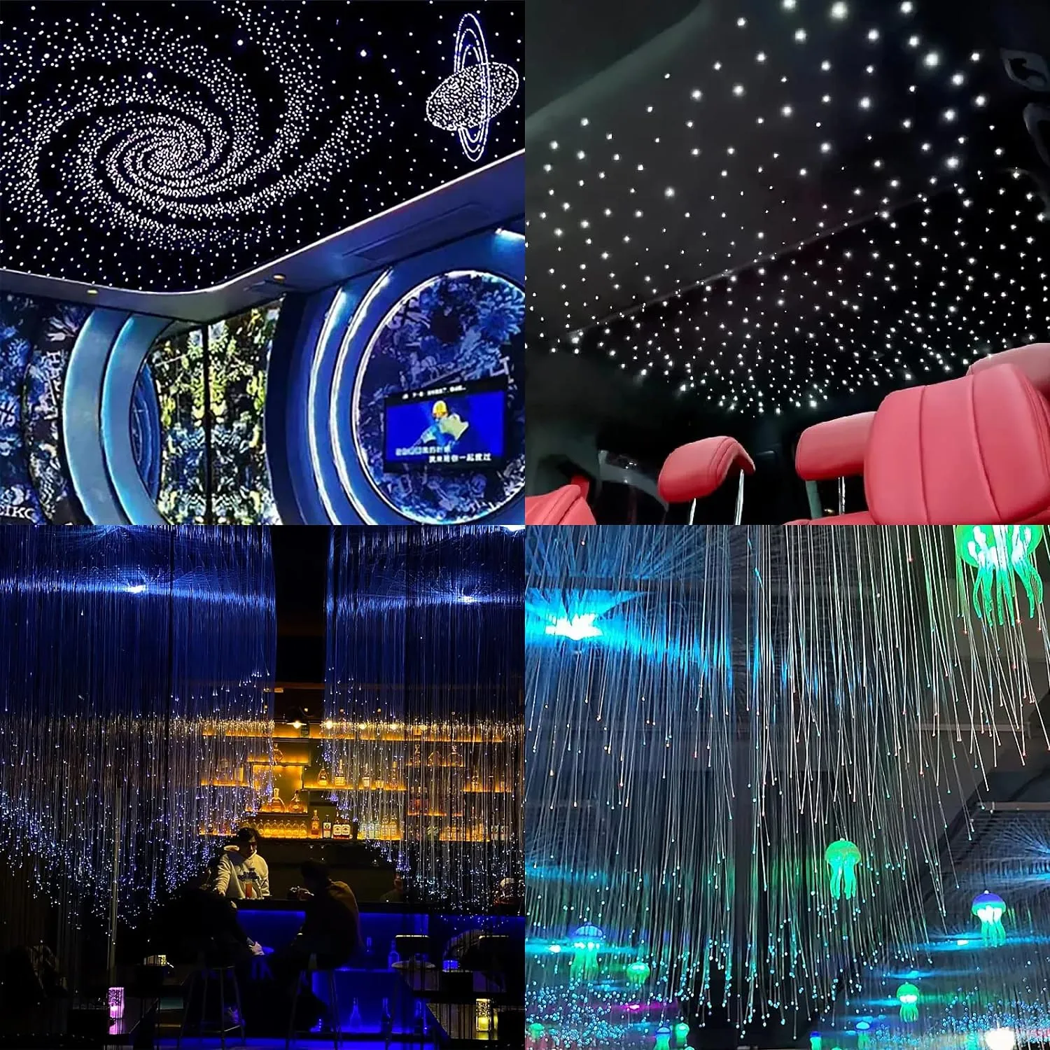 AZIMOM PMMA Plastic 450pcs*0.03in*9.8ft Fiber Optic Cable Strands 0.75mm 3Meter Length End Glow Roll Fiber String for Star Sky Roof Ceiling Decoration All Kind LED Light Engine Driver