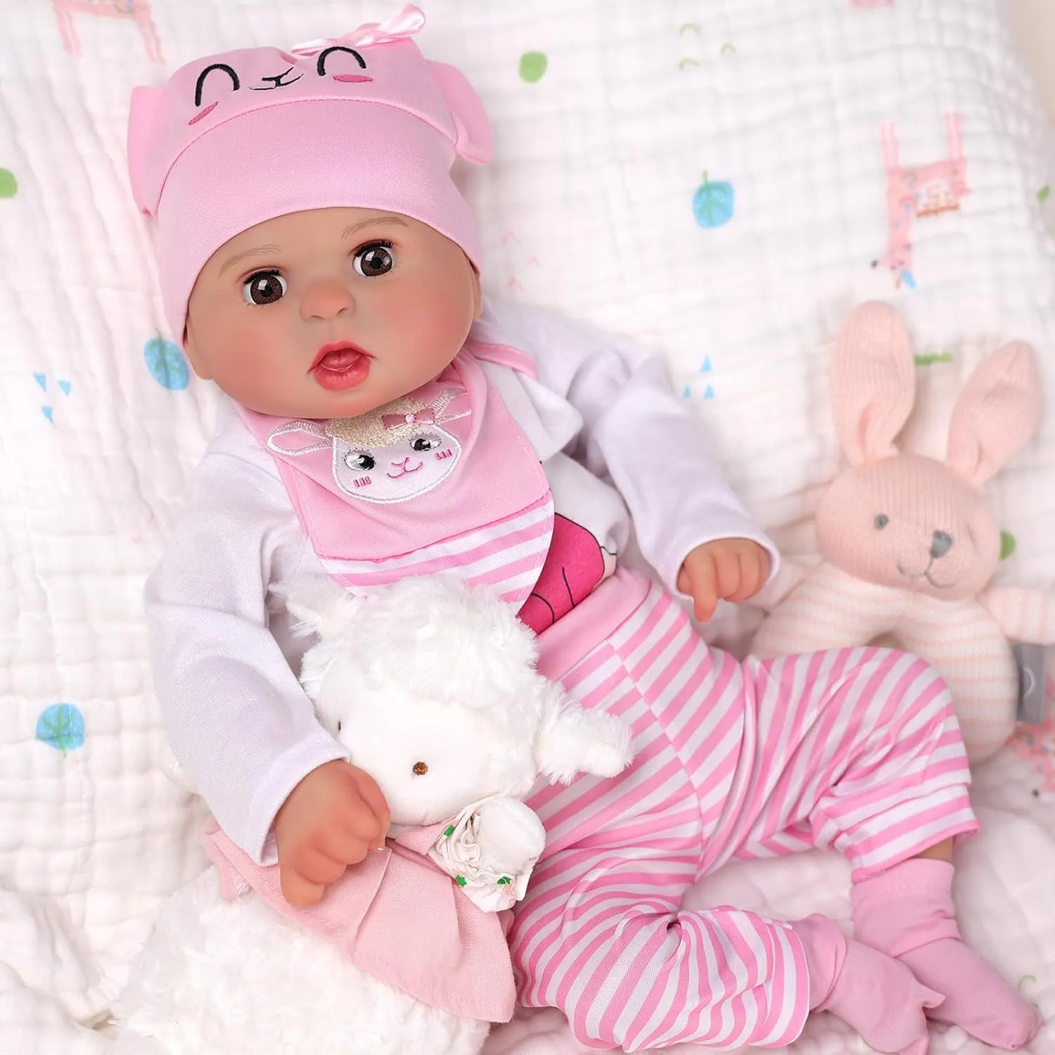 BABESIDE Realistic Baby Doll Eyes Open & Close - Bailyn, 20 Inch Reborn Baby Dolls with Toy Accessories Gift Set for Boys Girls Kids Age 3 