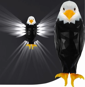 Bald Eagle Wall Light, American Eagle Night Light with Remote Control, Magnetic Wall Mounted Eagle Lamp for Bedroom, Living Room, Hallway, Battery Operated and Removable Charging Eagle Light