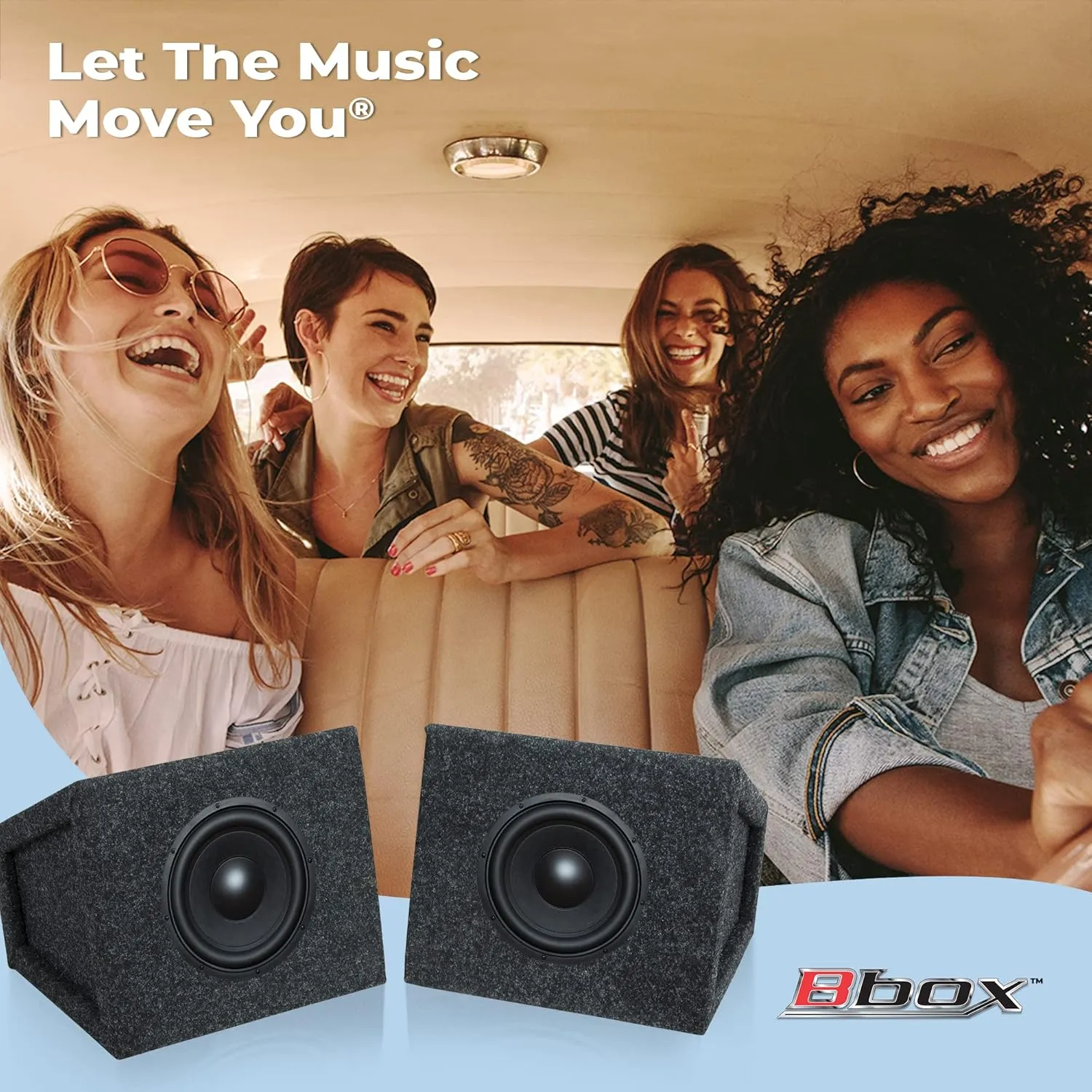 Bbox Pro Audio Tuned 6.5" Speaker Enclosures - Premium Speakers to Enhance Sound and Bass - Nickel Finish Terminals for Car or Truck - 18 Gauge Audio Cables - Speaker Set of 2 (Charcoal)