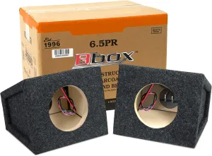 Bbox Pro Audio Tuned 6.5" Speaker Enclosures - Premium Speakers to Enhance Sound and Bass - Nickel Finish Terminals for Car or Truck - 18 Gauge Audio Cables - Speaker Set of 2 (Charcoal)