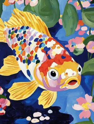 Beautiful Fish in Pond 1000 Pieces Puzzle for Adults Educational Intellectual Jigsaw Puzzle,Marine Animals Fantasy Puzzles for Adults Fun Game