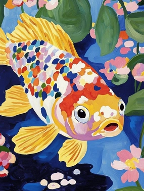 Beautiful Fish in Pond 500 Pieces Puzzle for Adults Educational Intellectual Jigsaw Puzzle,Marine Animals Fantasy Puzzles for Adults Fun Game