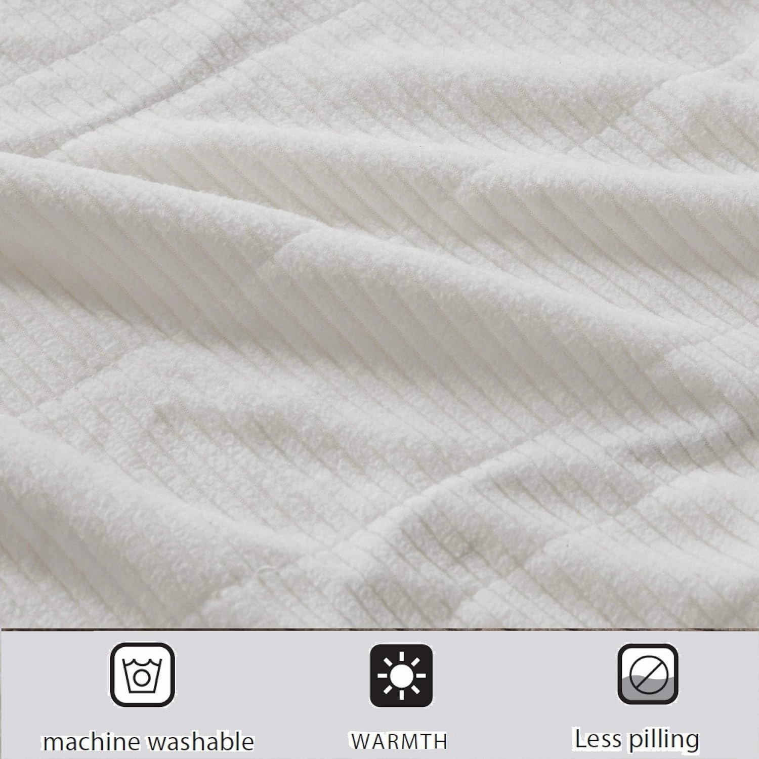 Beautyrest Electric Blanket Luxurious Micro Fleece Ultra Soft Ribbed Textured, Cozy and Snuggly Cover for Cold Weather, Fast Heating, Auto Shut Off, 20 Level Heat Setting Controller, Full, Ivory