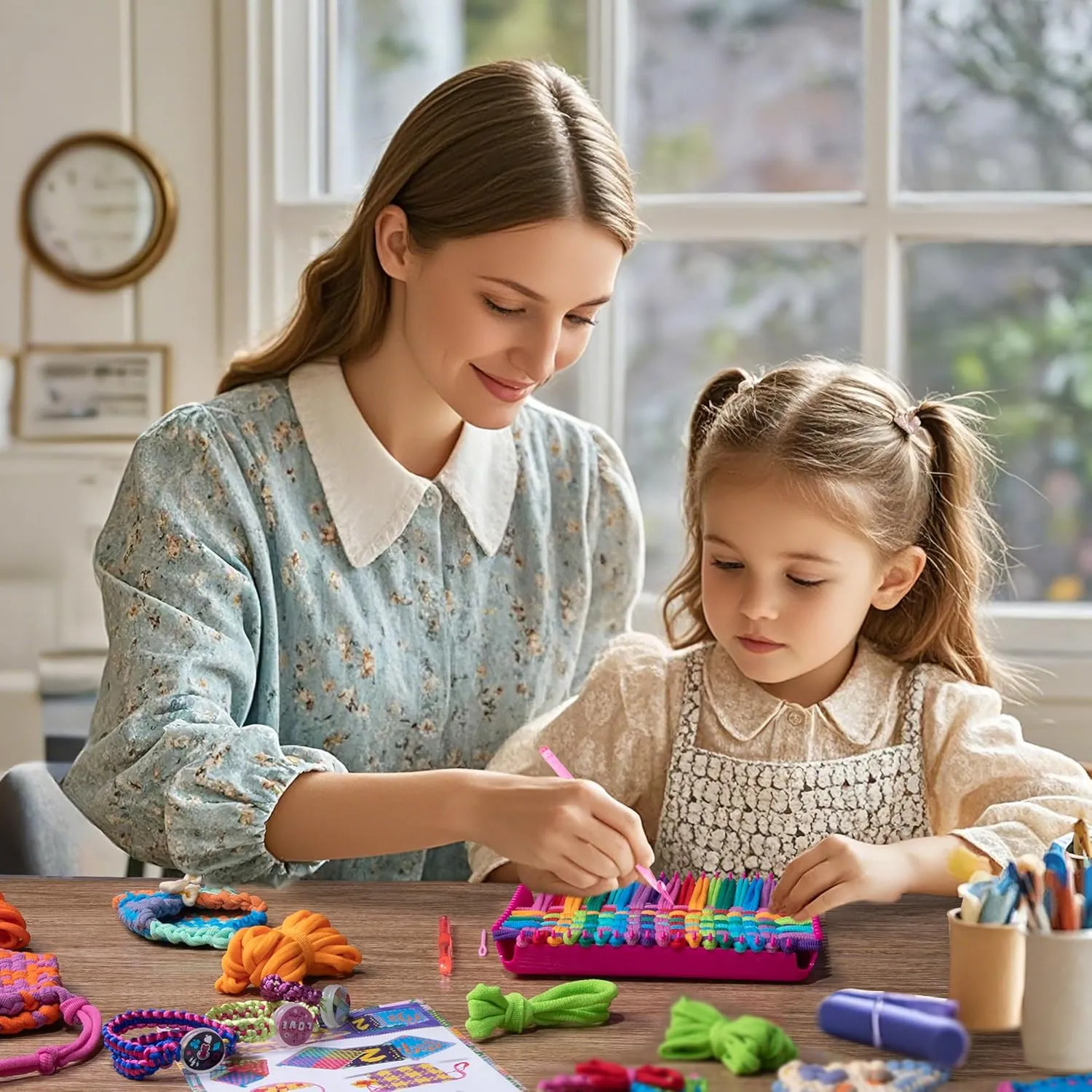 BeBesta Weaving Loom Kit Toys for Kids and Adults, Ideal Gifts for Girls Ages 5 6 7 8-12 13，DIY Arts and Crafts, Potholder Loom Knitting Activity, 228 Craft Loops (Complete Set, Iridescent)