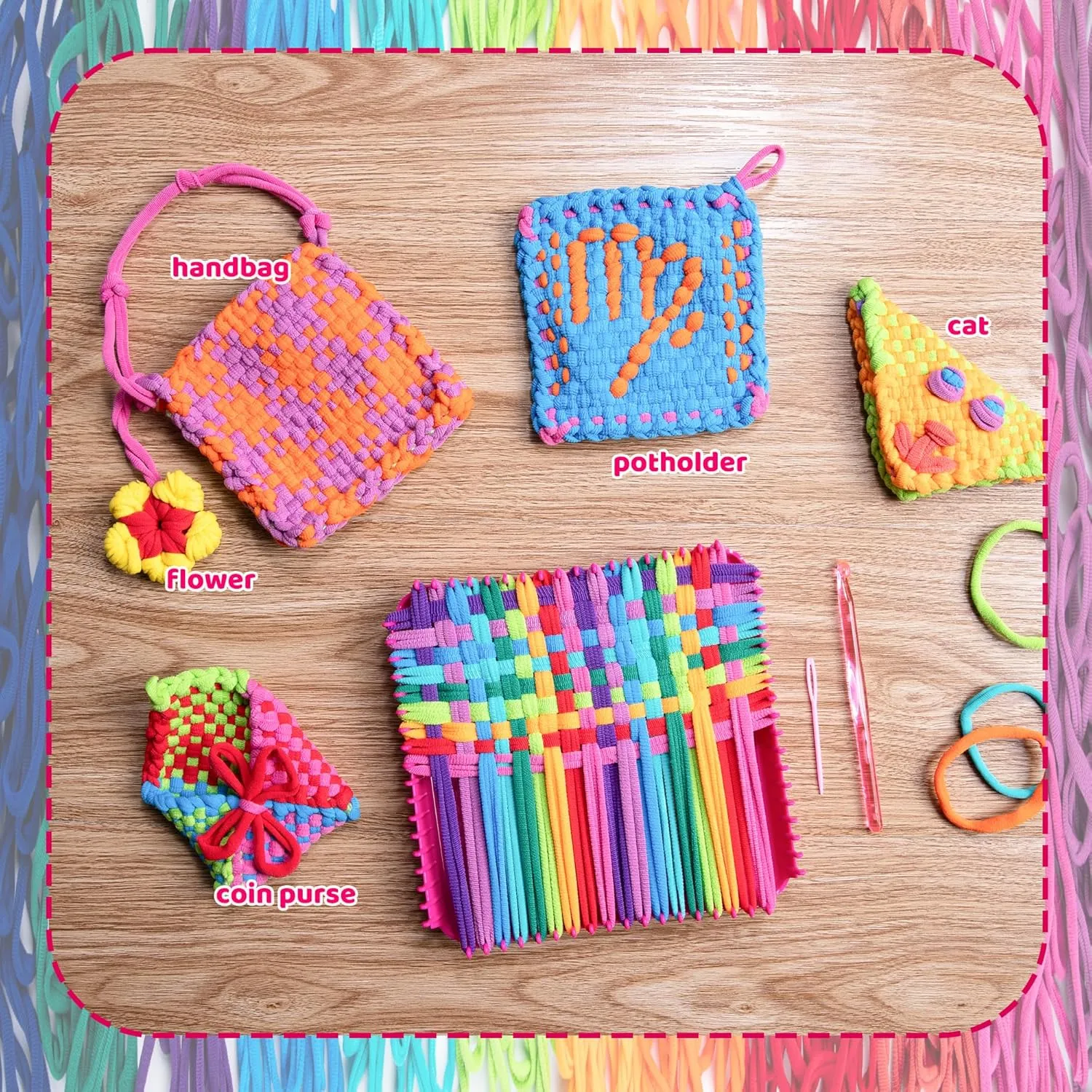BeBesta Weaving Loom Kit Toys for Kids and Adults, Ideal Gifts for Girls Ages 5 6 7 8-12 13，DIY Arts and Crafts, Potholder Loom Knitting Activity, 228 Craft Loops (Complete Set, Iridescent)