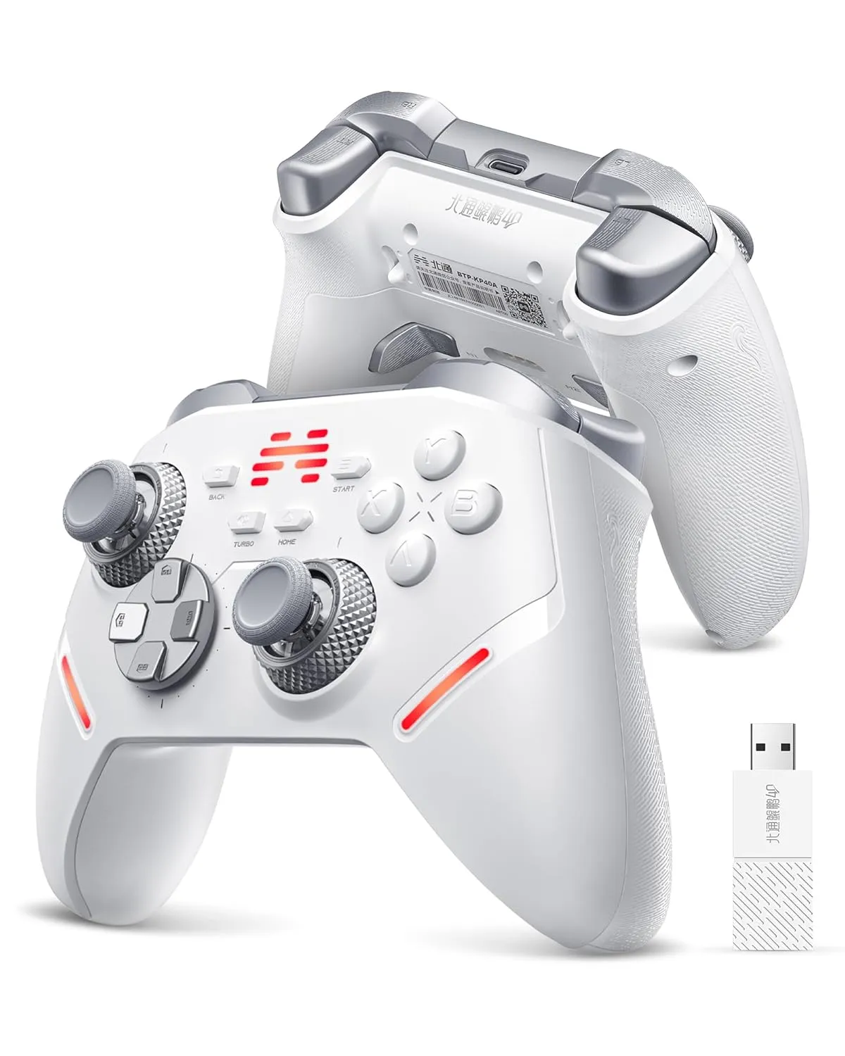 BEITONG KP40 Wireless Controller for PC, Switch, Android, TV, Steam Deck, Precision Adjustable TMR Joysticks, TMR Triggers, Optical Buttons Bluetooth & 2.4g Gamepad with 1000Hz Polling Rate