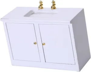 BESPORTBLE 3 pcs Miniature Bathroom Sink Set Small House Accessory with Cabinet Cute Decorative Ornament for Dollhouse Lifelike Design with Fine Workmanship for Miniature Scenes