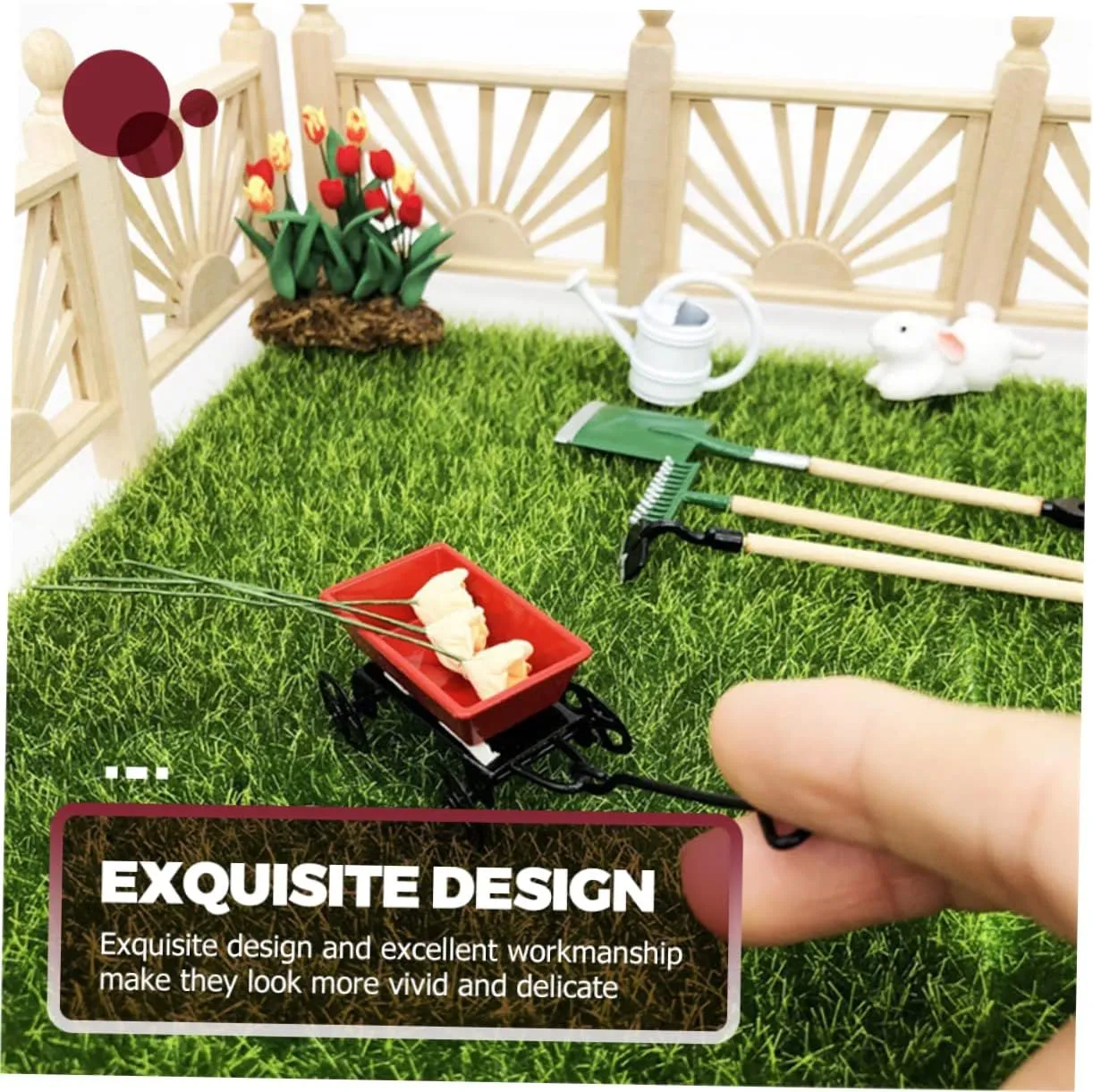 BESPORTBLE 3 Sets Mini Gardening Tool Model for Dollhouse Garden Scene Decor Creative and Mini Accessories for Fairy Garden Projects