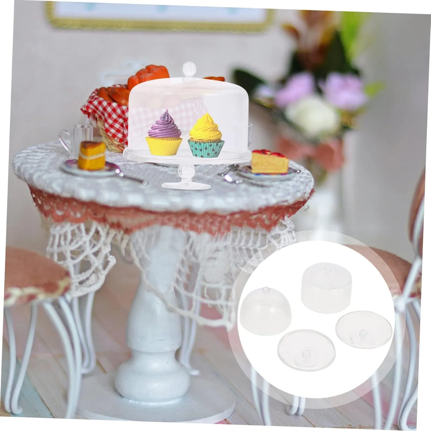 BESPORTBLE 5sets 2pcs Miniature Dessert Cake Stands Display Stands for Dollhouses Home Decoration Lightweight Mini Stuff for Creative Play 2pcs*5