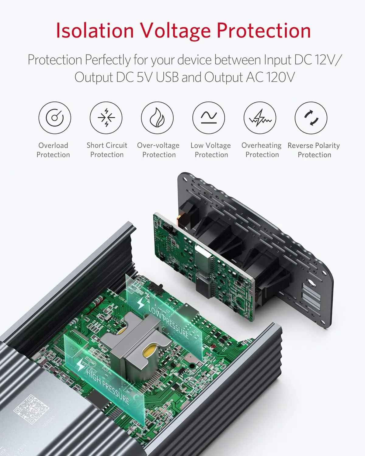 BESTEK 500W Pure Sine Wave Power Inverter DC 12V to 110V AC Car Plug Inverter Adapter Power Converter with 4.2A Dual USB Charging Ports and 2 AC Outlets Car Charger, ETL Listed, Grey