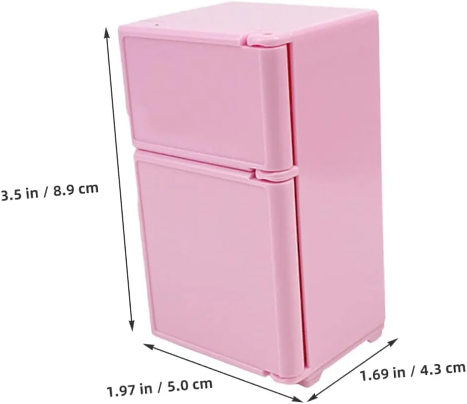 BESTonZON 2sets Miniature Dollhouse Refrigerator Cute Fridge Furniture for Dollhouse Decoration Design for Creative Play 2pcs*2