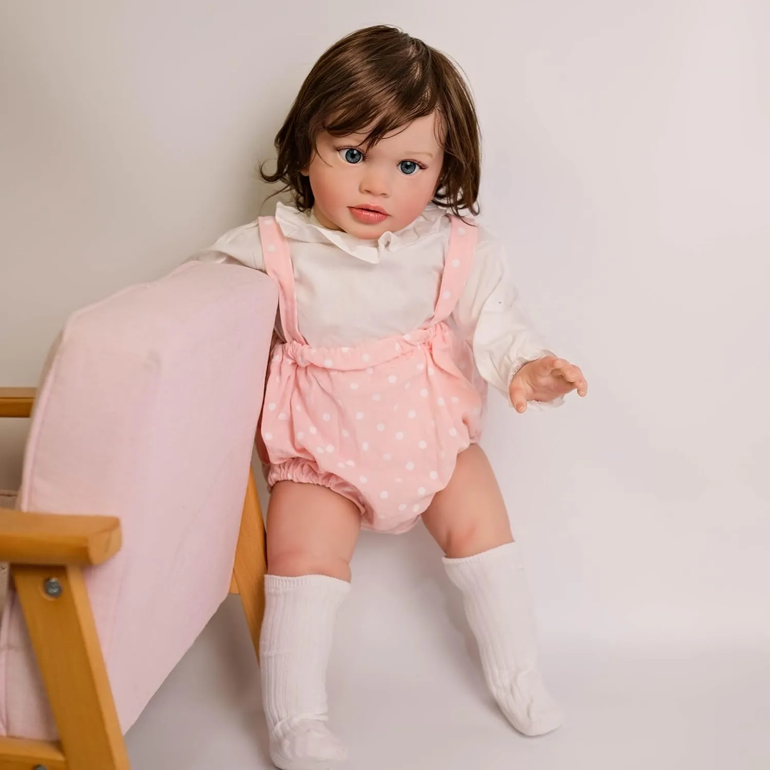 Big Size Realistic Reborn Toddler Dolls 26 inch Lifelike Baby Girl Cute Standing Doll Weighted Body Real Life Silicone Reborn Babies Toddler Girls Birthday Toys Gifts