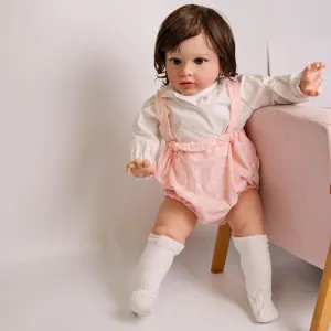 Big Size Realistic Reborn Toddler Dolls 26 inch Lifelike Baby Girl Cute Standing Doll Weighted Body Real Life Silicone Reborn Babies Toddler Girls Birthday Toys Gifts