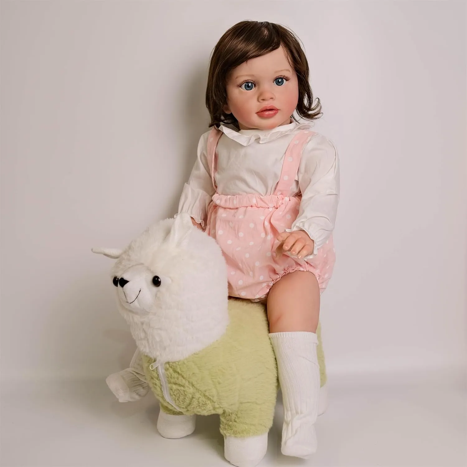 Big Size Realistic Reborn Toddler Dolls 26 inch Lifelike Baby Girl Cute Standing Doll Weighted Body Real Life Silicone Reborn Babies Toddler Girls Birthday Toys Gifts