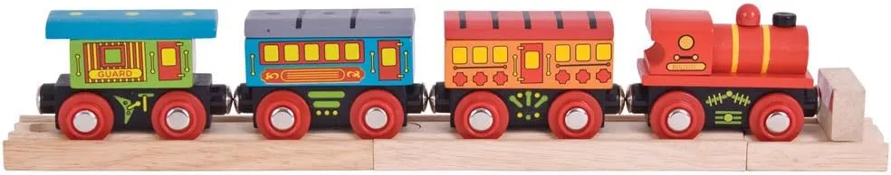 Bigjigs Rail Passenger Train - Other Major Wooden Rail Brands are Compatible