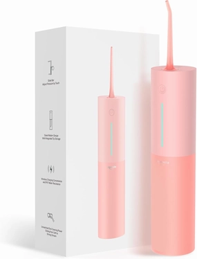 Bigsmile Water Flosser for Teeth, Electric Oral Irrigator, Cordless Water Flosser, USB Rechargeable, IPX7 Waterproof, Effectively Maintain Oral Cleanliness and Health (Pink)