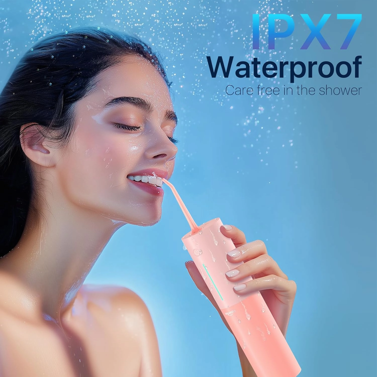 Bigsmile Water Flosser for Teeth, Electric Oral Irrigator, Cordless Water Flosser, USB Rechargeable, IPX7 Waterproof, Effectively Maintain Oral Cleanliness and Health (Pink)
