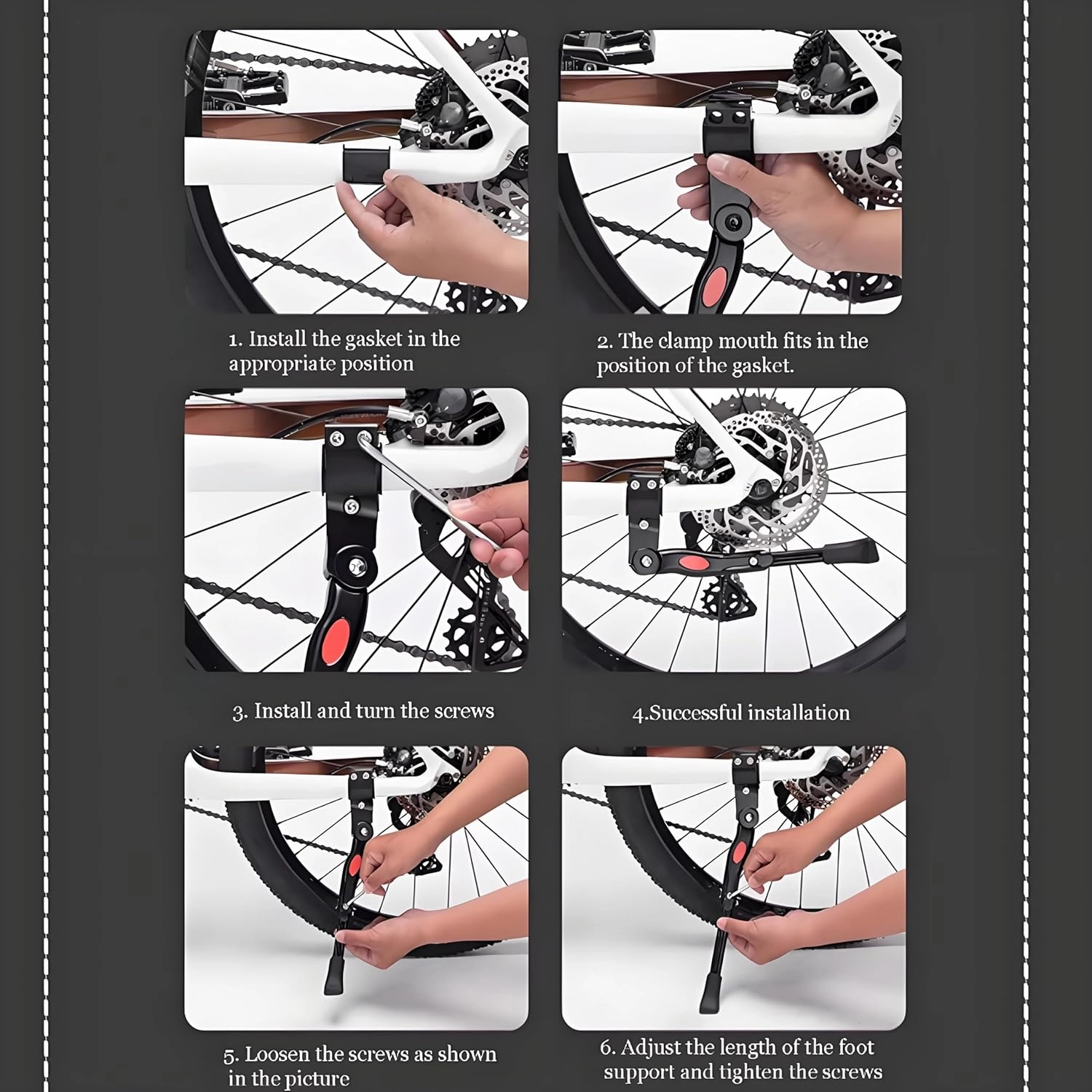 Bike Kickstand for Cervelo Aspero, Adjustable Kickstand Foot Side Stand Support, Aluminum Rear Side Bicycle Stand for Bike with Non-Slip Rubber Foot,A