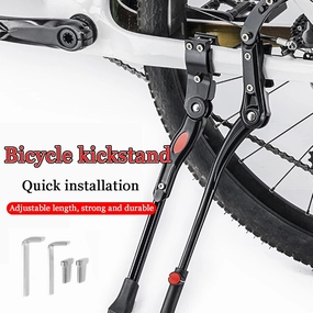 Bike Kickstand for Orbea Rise H15 Rise LT Terra Terra H30 Terra M20 Terra M30, Adjustable Kickstand Foot Side Stand Support, Aluminum Rear Side Bicycle Stand for Bike with Non-Slip Rubber Foot