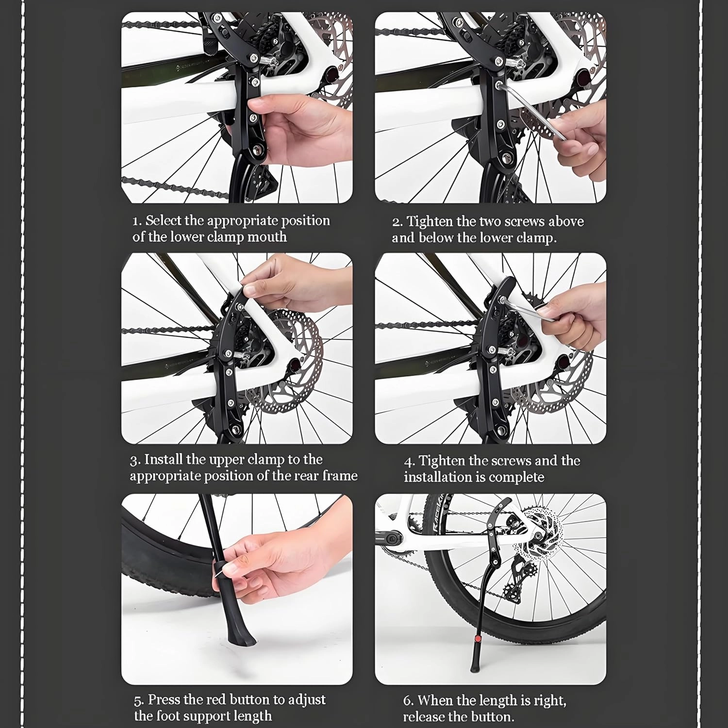 Bike Kickstand for Orbea Rise H15 Rise LT Terra Terra H30 Terra M20 Terra M30, Adjustable Kickstand Foot Side Stand Support, Aluminum Rear Side Bicycle Stand for Bike with Non-Slip Rubber Foot