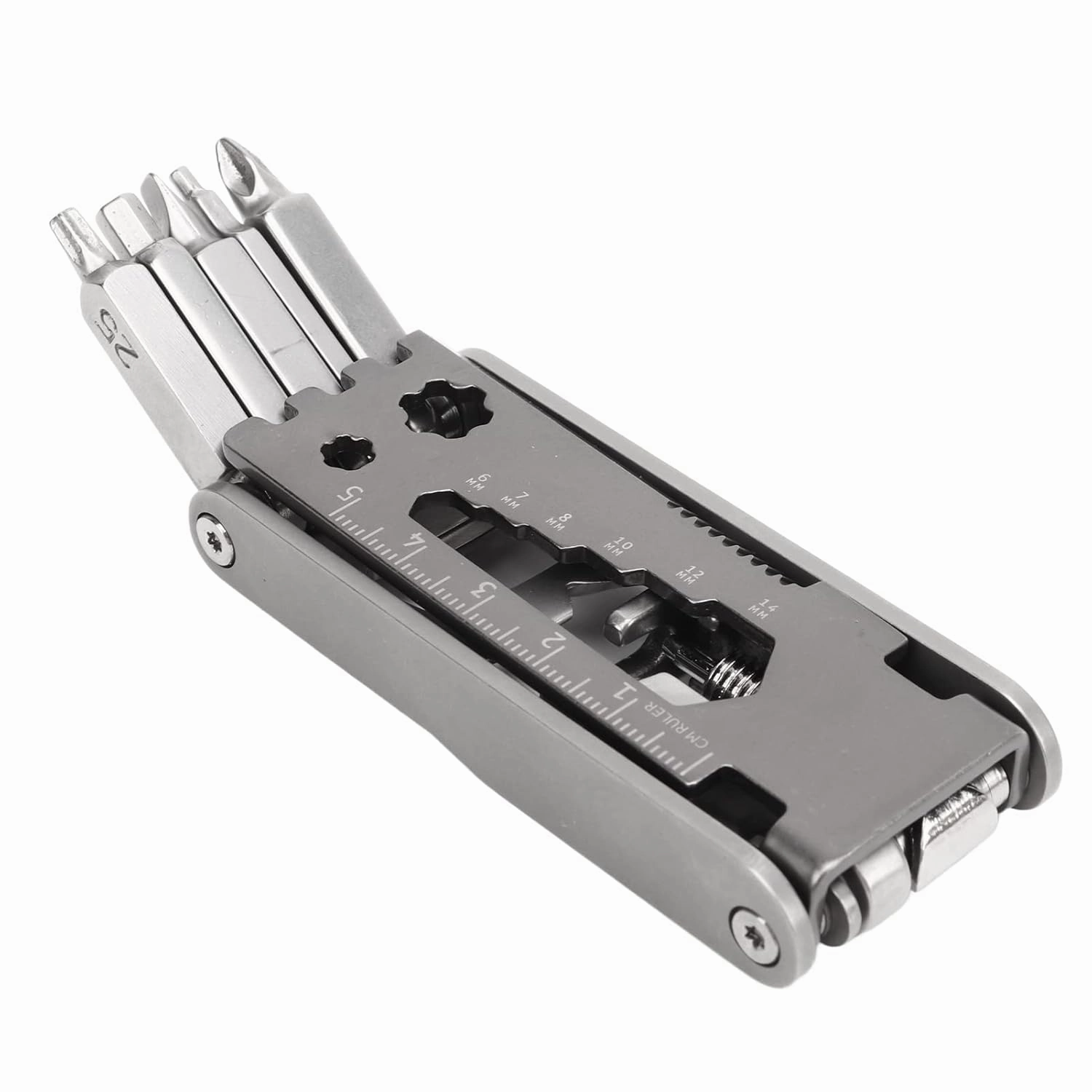 Bike Multi Tool, Stainless Steel 17 in 1 Multi Function Multitool, Foldable Portable Bike Chain Repair Kit Bike Repair Kit Motorcycle Accessories for Outdoor