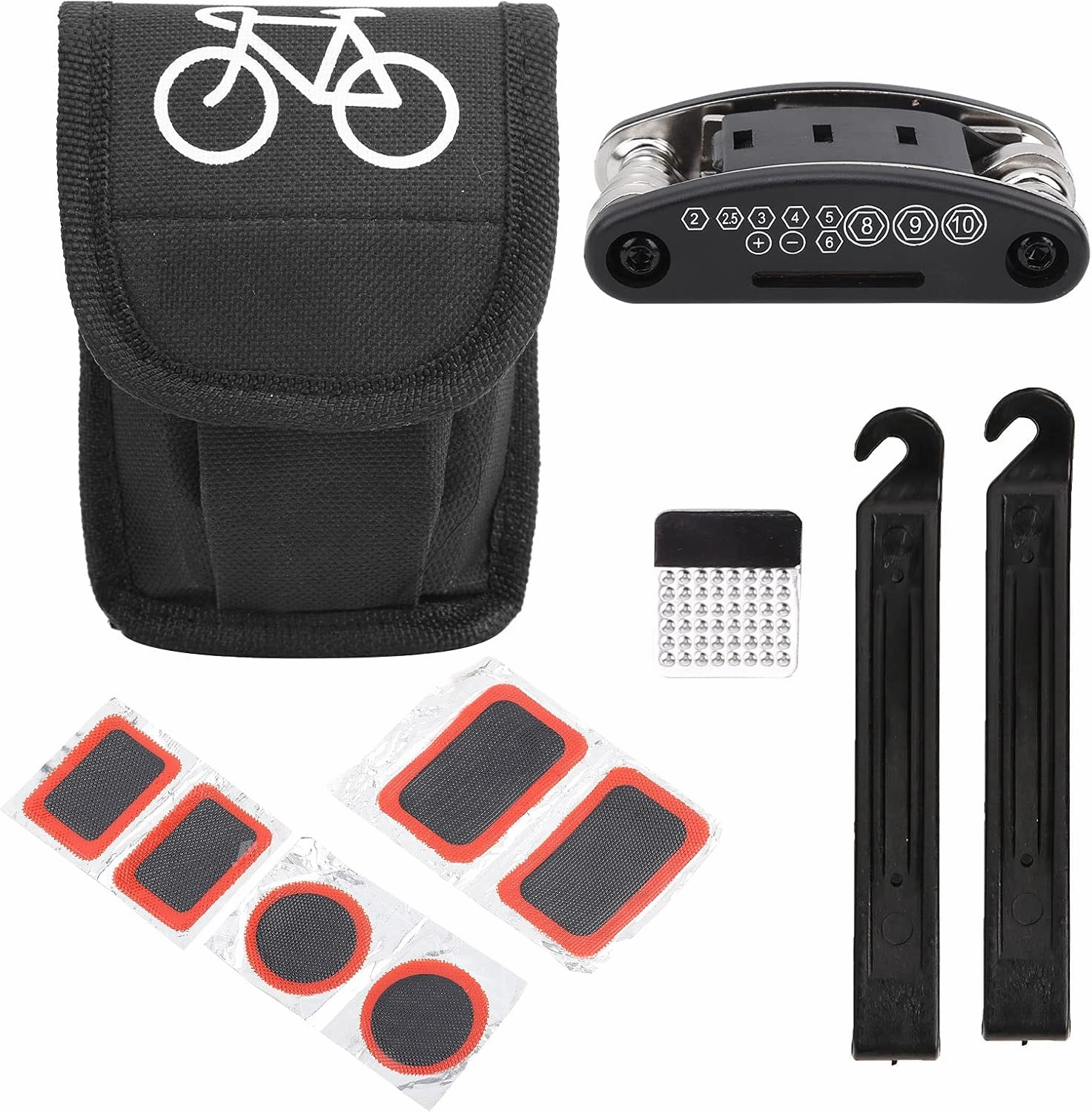 Bikes Repair Tool Kits,16 in 1 Cycling Folding Bikes Tyre Repair Tool Kit Multifunction Maintenance Tire Crowbar