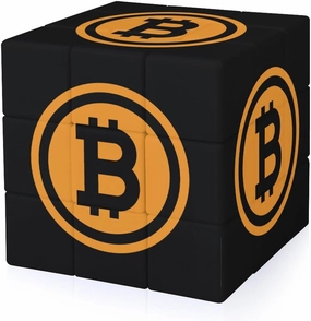Bitcoin Logo Full Printing 3x3 Fidget Cube Stress Relief Magic Speed Cube for Adults