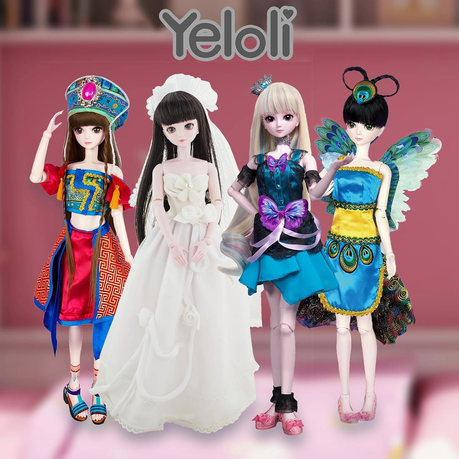 Bjd Doll, SD Toy 22.4 Inch 18 Ball Joint Doll for 3  Years Old,Surprise Gift Cute DIY Toys with Wigs, Clothes, Shoes