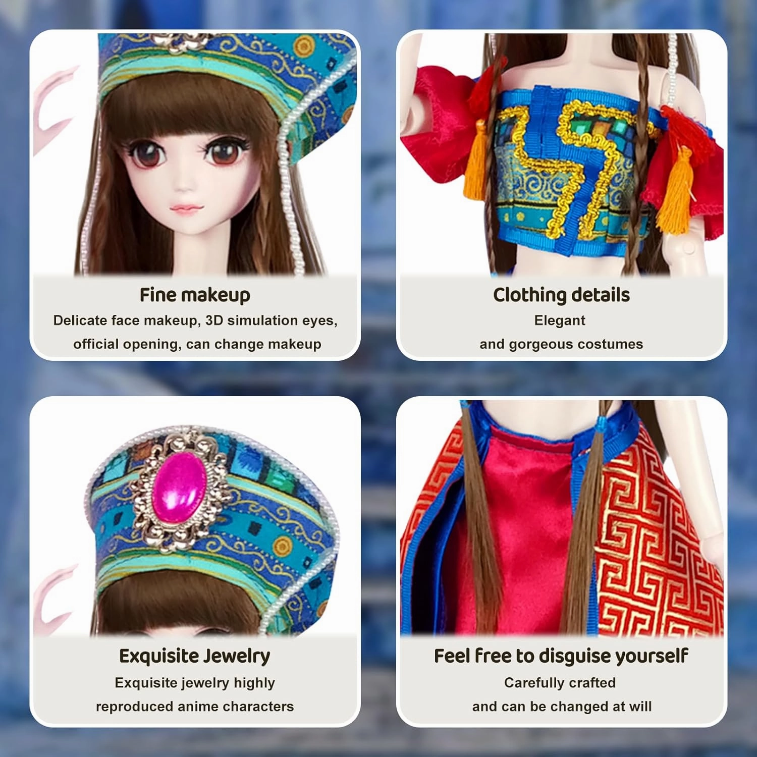 Bjd Doll, SD Toy 22.4 Inch 18 Ball Joint Doll for 3  Years Old,Surprise Gift Cute DIY Toys with Wigs, Clothes, Shoes