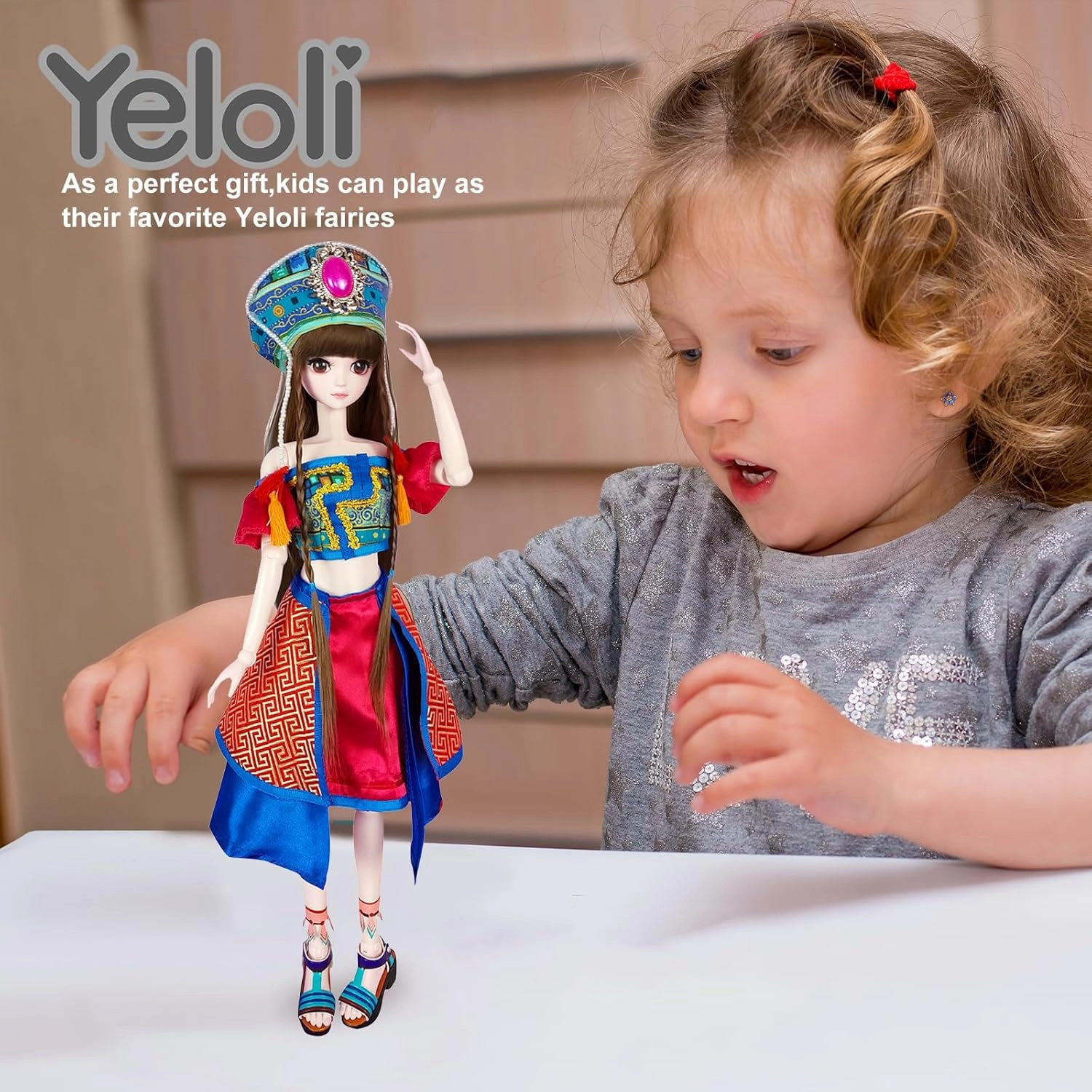 Bjd Doll, SD Toy 22.4 Inch 18 Ball Joint Doll for 3  Years Old,Surprise Gift Cute DIY Toys with Wigs, Clothes, Shoes