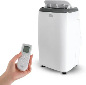 BLACK DECKER 8,000 BTU Portable Air Conditioner with Remote Control, White
