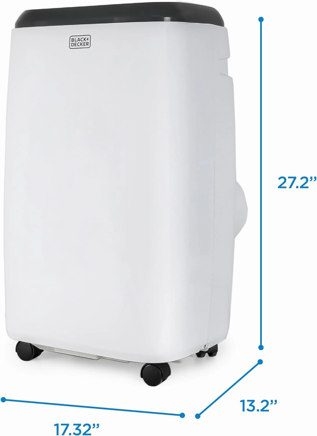 BLACK DECKER Portable Air Conditioner, 5,000 BTU SACC/CEC (8,000 BTU ASHRAE 128) for Rooms Up To 350 Sq. Ft., Portable AC with Full Function Remote Control & Window Kit, BPT05WTBA, White